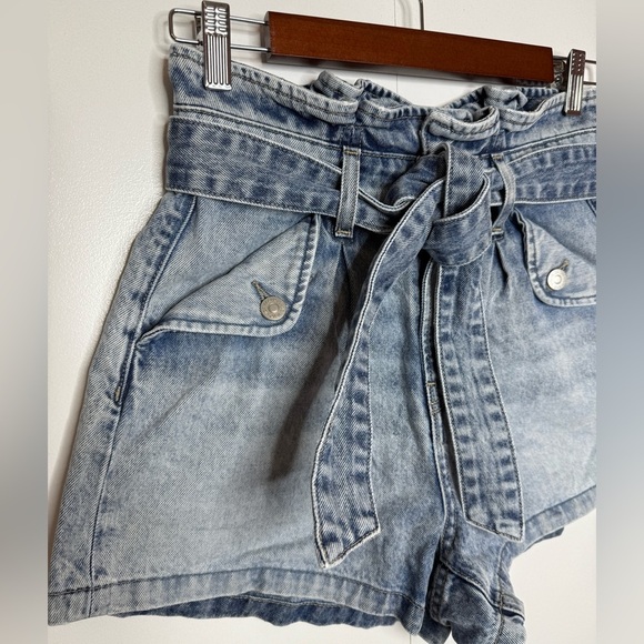 VERONICA BEARD Nori Denim Paperbag Shorts Extra High Rise with Belt size 25 - Picture 4 of 12